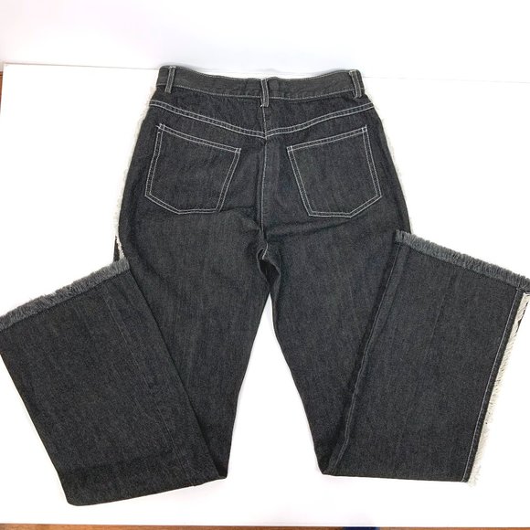 Vintage Anne Kleine Y2K Black Frayed Cotton Jeans Grunge Goth Size 8 - 6 - Picture 12 of 16